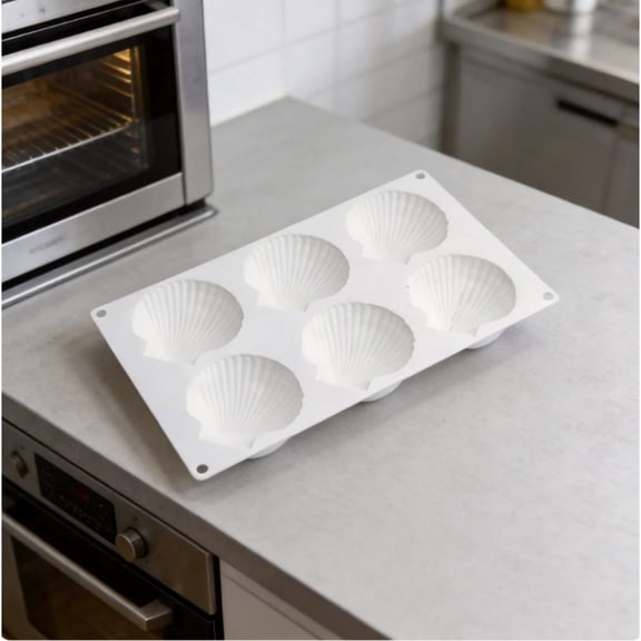 Shell Shaped Silicone Molds, Large Seashell Baking Molds Marine Theme Chocolate Cake Fondant Molds 3D Ocean Epoxy Resin Crafting Projects 29.5cm