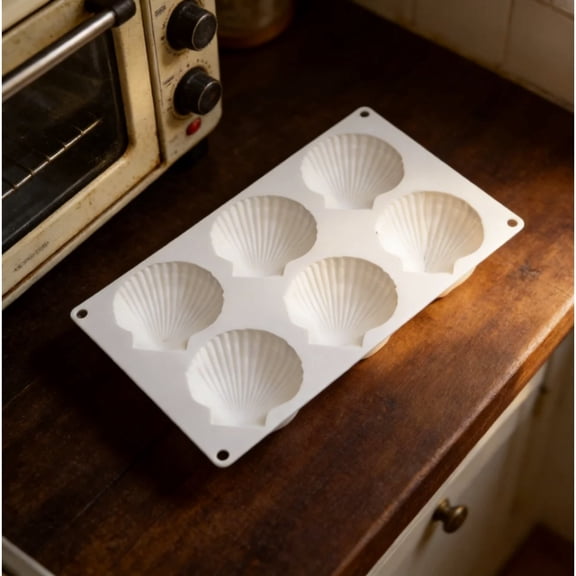 Shell Shaped Silicone Molds, Large Seashell Baking Molds Marine Theme Chocolate Cake Fondant Molds 3D Ocean Epoxy Resin Crafting Projects