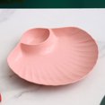 Shell Nameplate Shell Shaped Snack Tray, Divided Serving Plate with Dip Compartment for ...
