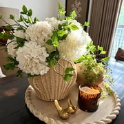 Shell Shaped Woven Storage Basket, Natural Paper Rope Flower Vase For Home Decor