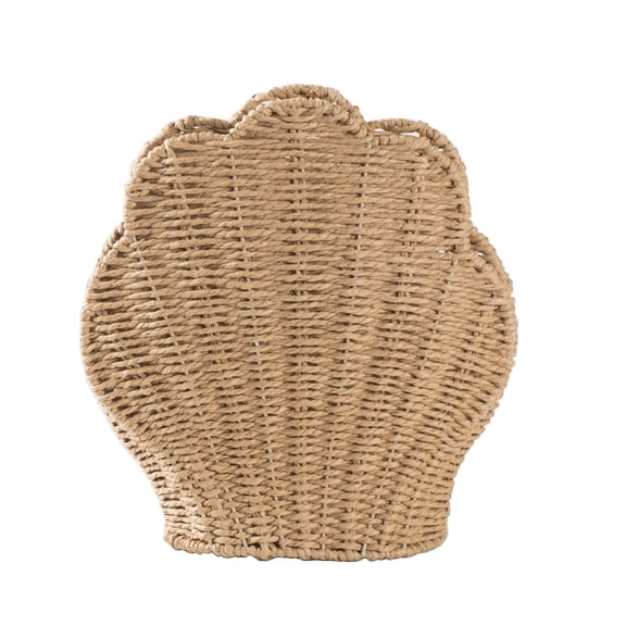 Shell-Shaped Woven Storage Basket Natural Paper Rope Handmade Flower Vase for Home Decor Planter Organizer