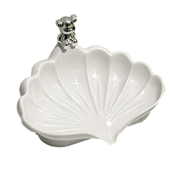 Shell Soap Dish -Themed Soap Holder for Bathroom Kitchen Multi-Functional Drainage Design Easy to Clean for Organizing