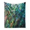 thumbnail image 1 of Shell Soft Flannel Fleece Throw Blanket, Haliotis of a Seashell Macro Photo Incredible Nature Closeup Unique Coastal Detail, Cozy Plush for Indoor and Outdoor Use, 50" x 70", Multicolor, by Ambesonne, 1 of 5