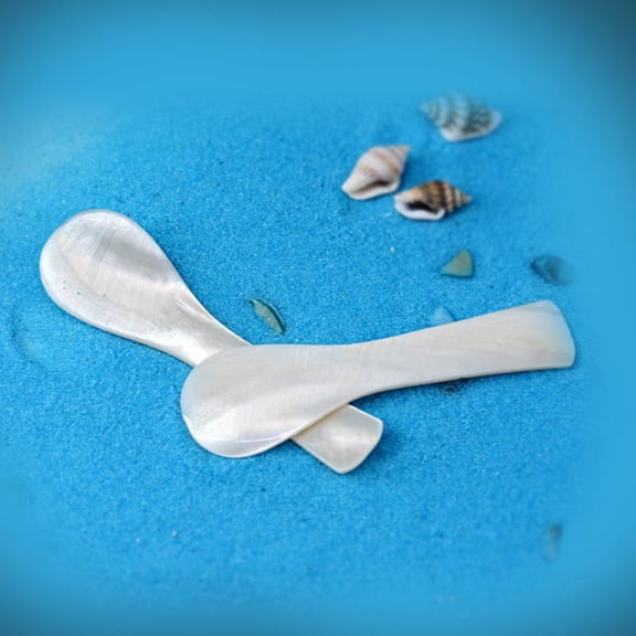 Shell Spoon Handmade Seashell Ice Cream Soup Spoons Home Kitchen Utensils Tableware Set for Dessert or Decoration 2PC