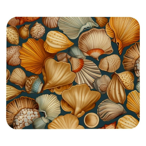 Shell Square 8.3x9.8 Inch Non-Slip Rubber Bottom Printed Desk Mat Gaming Mousepad Mouse Mat for Office and Gaming