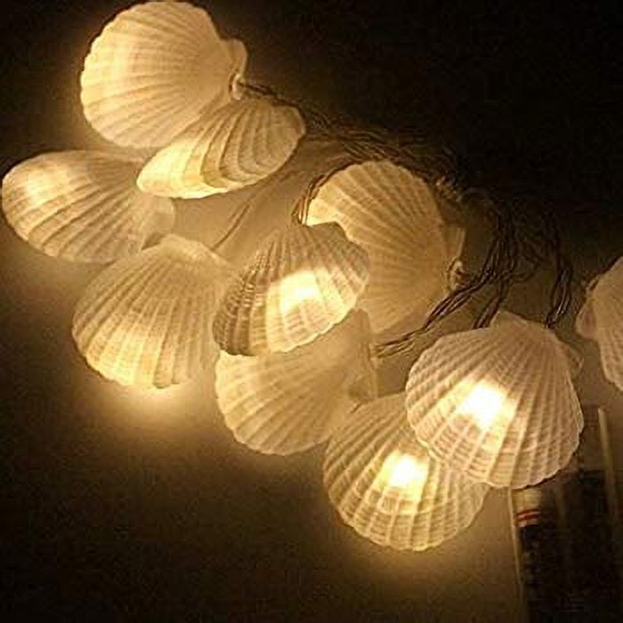 Shell String Lights, 5 ft Shell Shapped Light with 10 LEDs, Battery ...