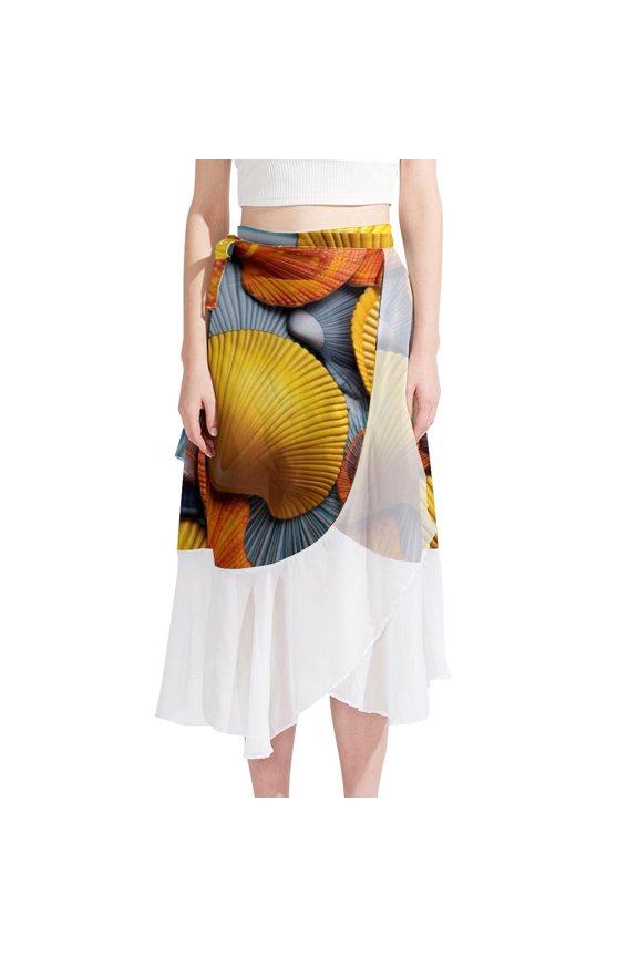Shell Stunning Chiffon Women's Beach Dress with Polyester Straps - Beach Skirts Must-Have