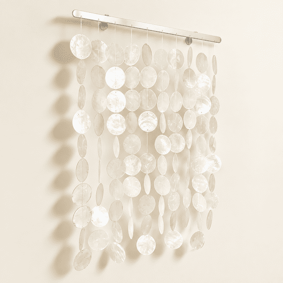 Shell Wall Hanging With Rail Handmade Capiz Art For Home Decor (22" L X 16" W)