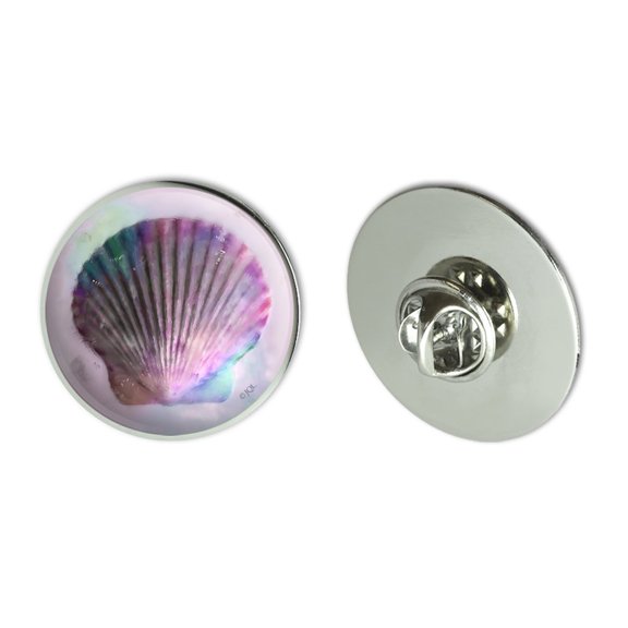 Shell Watercolor Beach Sand Tropical Metal 1.1" Tie Tack Hat Lapel Pin Pinback