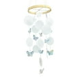thumbnail image 1 of Shell Wind Chime for Outside, Butterfly Seashell Wind Chime Sea Glass Shell Wind Chime for Outside/Patio/Garden/Porch Decor, Handcrafted Wind Chime, 1 of 7