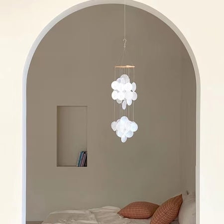 Shell Wind Chimes Natural Wall Hanging Windchimes Pendant Craft Decoration Outside Balcony White