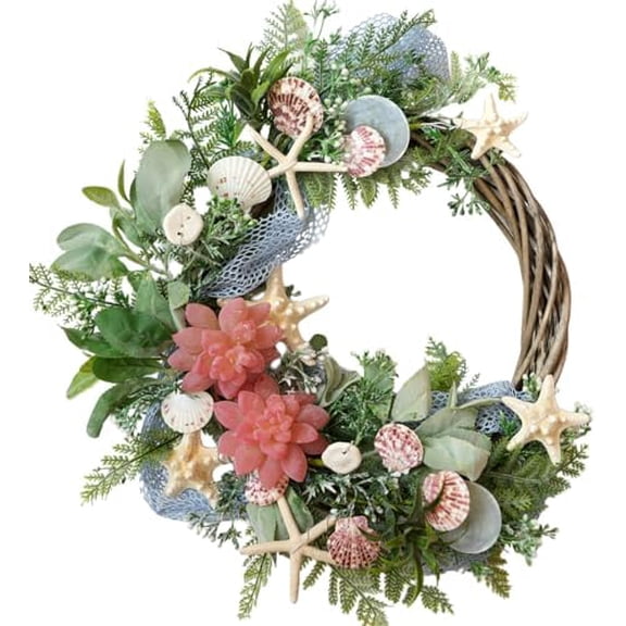 Shell Winter Spring Summer Wreath for Front Door$$Home Decor, Kitchen, & Other