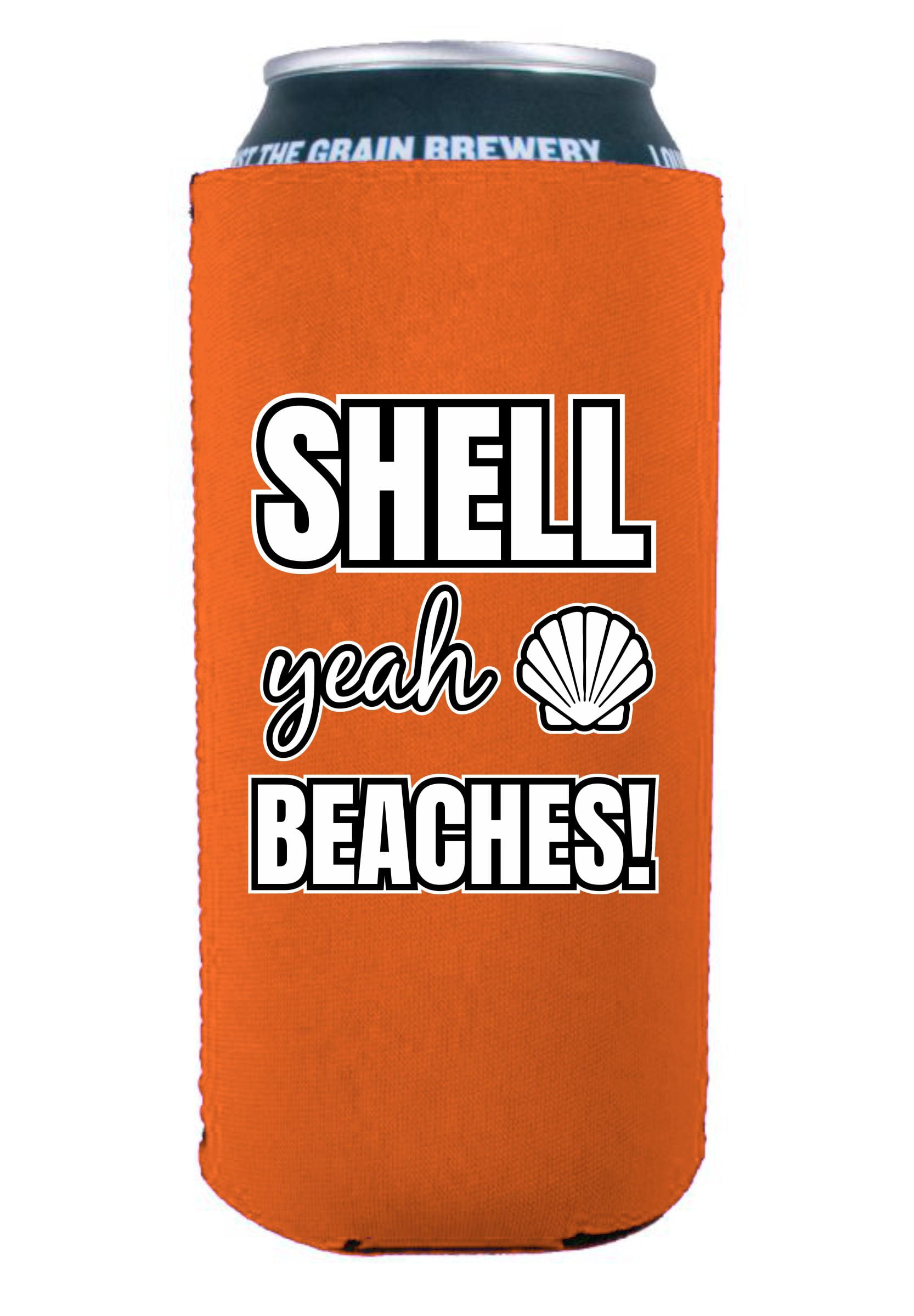 Colie Shell Shell Yeah Beaches 16 oz. Can Coolie (Orange) - Walmart.com