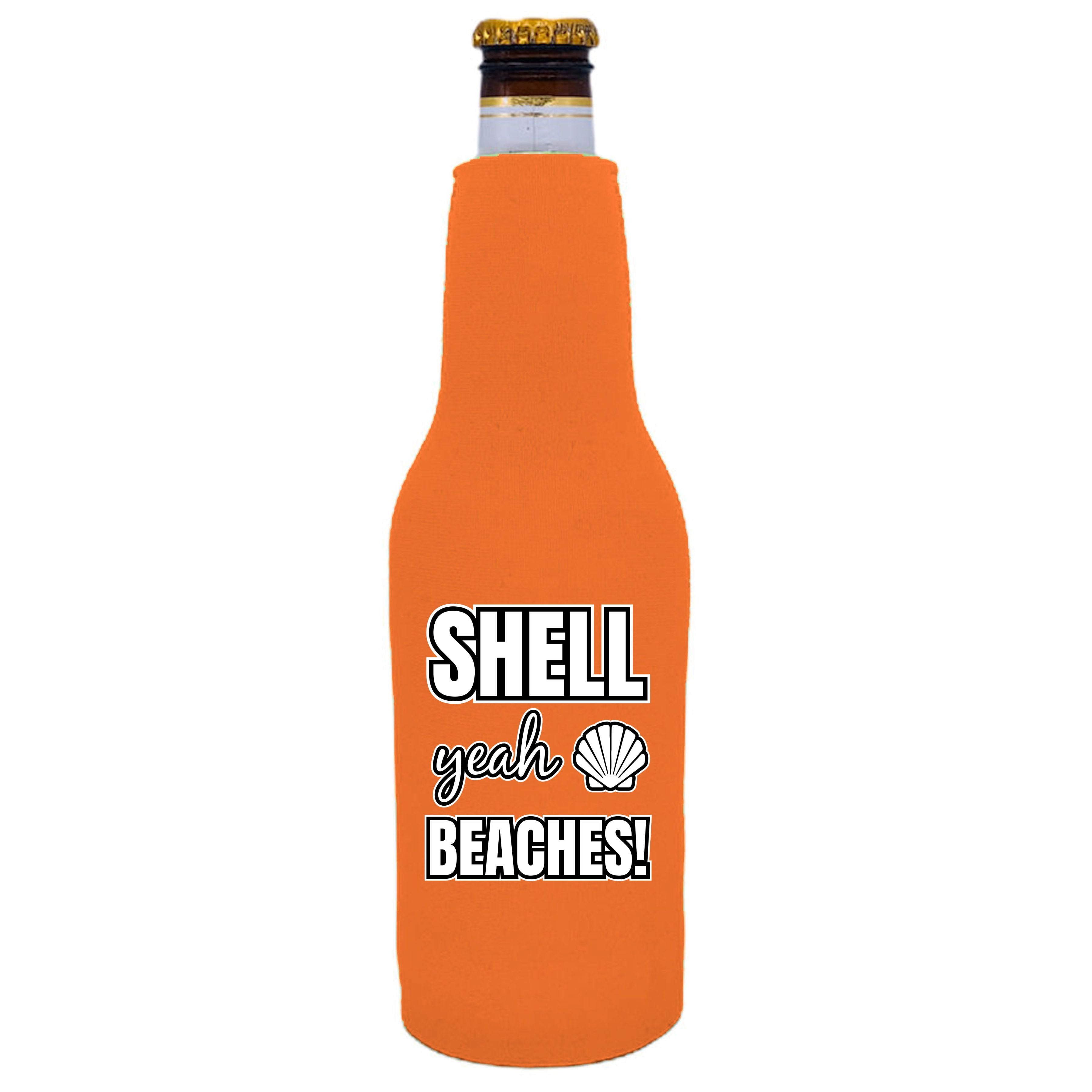 Colie Shell Shell Yeah Beaches Beer Bottle Coolie (Orange) - Walmart.com