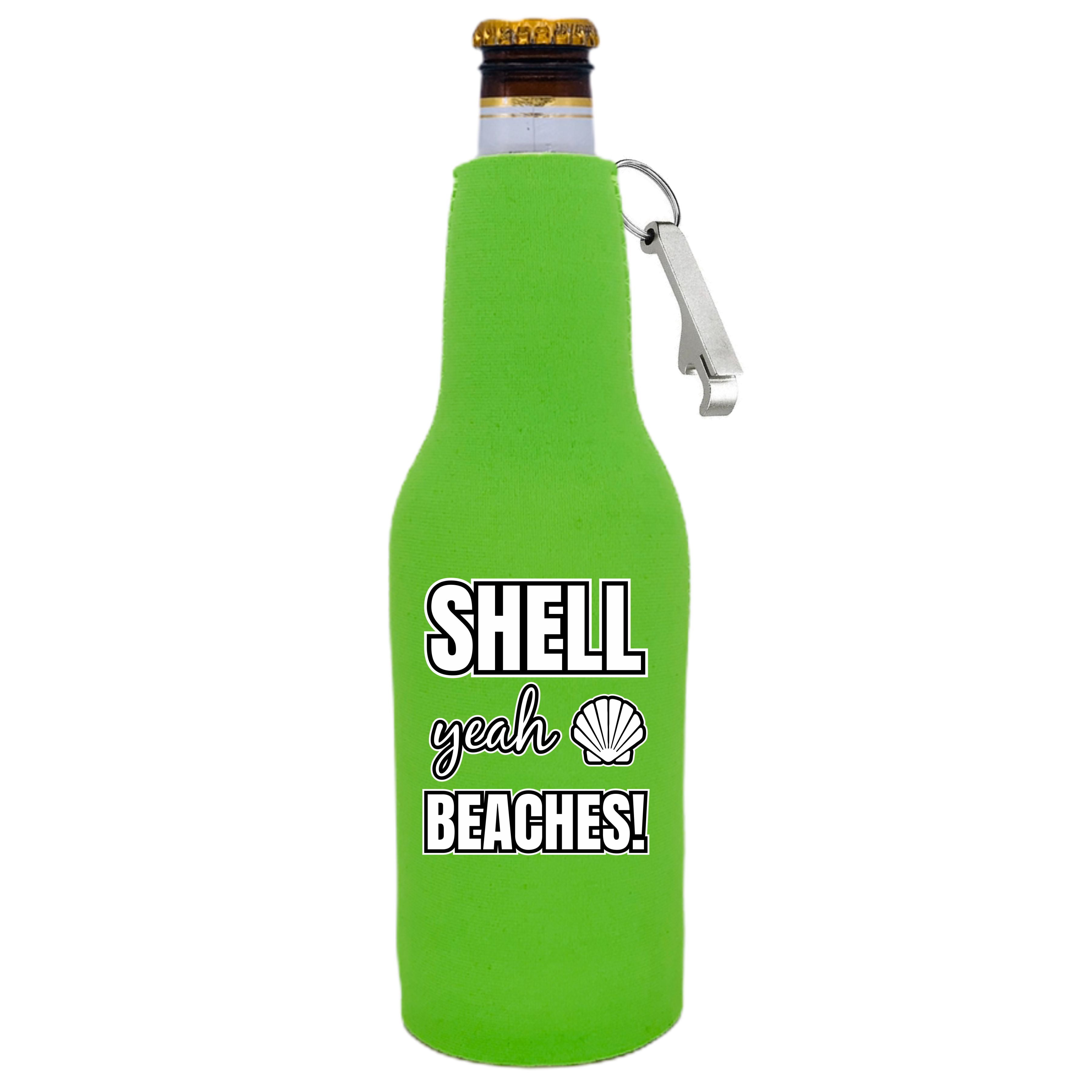 Shell Beer Shell Yeah Beaches Beer Bottle Coolie With Opener (Bright Green ...