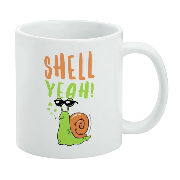 Shell Yeah Hell Yes Snail Funny Humor White Mug