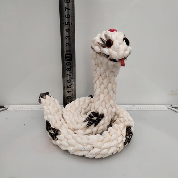 Shell Zodiac Snake Figurine Set Handmade Animal Craft Decoration Seashell Chinese Zodiac Ornament Home Desk