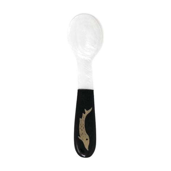 Caviar Star Dining Accessories Gourmet Shiny Shell Spoon with Sturgeon Inlay
