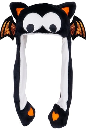 Bat Plush Winter Novelty Hat Warm Funny Beanie Animal Hat with Ears Moving Jumping Pop Up Beating for Kids Teens Adults - One Size