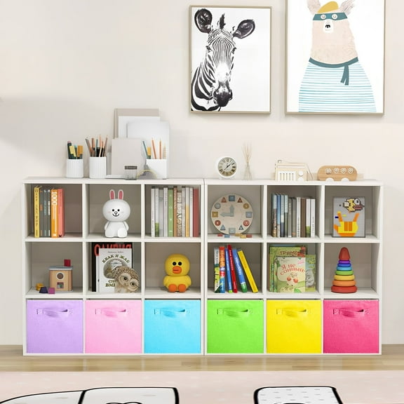 ShellKingdom Collapsible Fabric Cube Storage Bins, 6 Pcs Foldable Cloth Organizer Drawer, (10.5" x 10.5") Multicolor