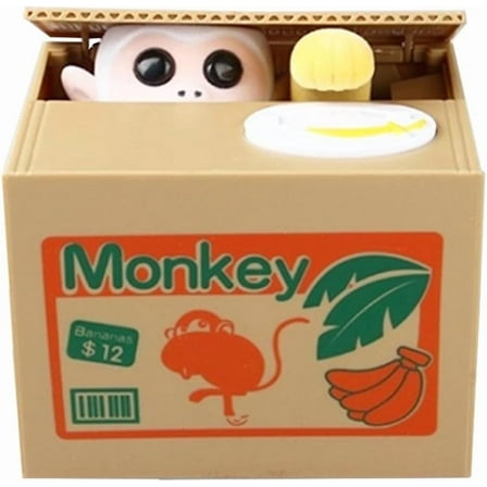 ShellKingdom Kids Piggy Bank Cute Funny Savings Money Box Electronic Automatic Stealing Bank with Smart Voice Great Gift for Boys Girls, Monkey