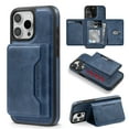 thumbnail image 1 of ShellTech 2 in 1 Wallet Case for iPhone 16 Pro Case[Compatible with Magsafe]Card Slot Holder Leather Detachable Magnetic Kickstand Shockproof Slim Phone Cover,Blue, 1 of 12