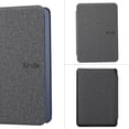 thumbnail image 1 of ShellTech Case for Kindle Paperwhite6（12th generation) 2024 7" Rele,Light Weight Cloth Slim Shockproof Leather Protective Cover with Auto Sleep/Wake Pure Color Waterproof Cloth Pattern Case,Gray, 1 of 6