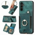 thumbnail image 1 of ShellTech Case for Samsung Galaxy A05s ,Magnetic Leather Card Holder Wallet RFID-Blocking Case Shockproof TPU Ring Holder Kicsktand Cover with Wrist Strap,Green, 1 of 7