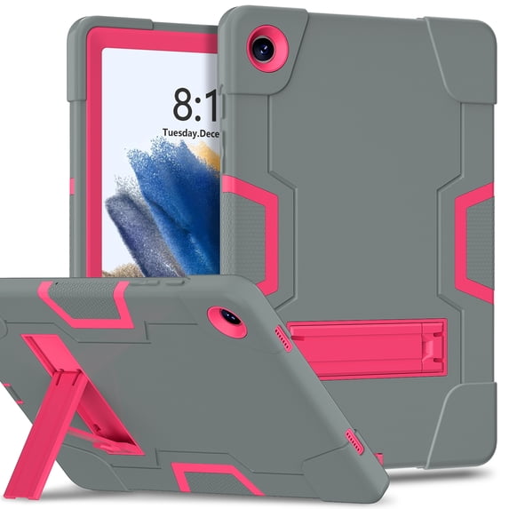 ShellTech Case for Samsung Galaxy Tab A9 Plus 11 Inch (SM-X210/X215/X216/X218),Shockproof 3-Layer Protection Case Heavy Duty Kickstand Cover for Galaxy A9+ 11 inch 2023,Gray+Rose