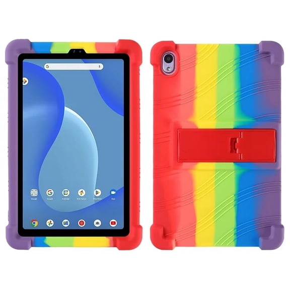 ShellTech Case for Walmart Onn 7 inch Tablet 2024 Model (100135924), Kids Friendly Soft Silicone Adjustable Stand Cover for Onn 7 inch Gen 4 2024 Tablet Case,Rainbow