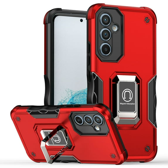 ShellTech Case for Samsung Galaxy A13 5G Shockproof Rubber Case Built-in Kickstand Armor Protective Cover for Galaxy A13 5G,Red