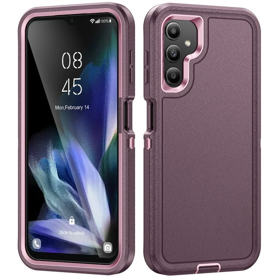 ShellTech Case for Samsung Galaxy A14 5G,Shockproof TPU+PC 3-Layer Protection Case Heavy Duty Armor Cover for Galaxy A14 5G,Purple
