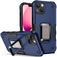 thumbnail image 1 of ShellTech Case for iPhone 14,Shockproof Rubber Case 2-Layer Protection Armor PC Magnetic Ring Holder Kickstand Cover,Blue, 1 of 7
