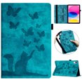 thumbnail image 1 of ShellTech Case for iPad 10th Generation ,Shockproof Leather Butterfly&Cat Pattern Case Smart Card Slots Wallet Kickstand Cover for iPad 10.9-inch
10th Gen,Green, 1 of 6