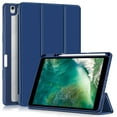 thumbnail image 1 of ShellTech Case for iPad 9th 8th 7th Generation 10.2-inch,Magnetic Folio Smart Leather Case Clear PC Auto Sleep/Wake Trifold Stand Back Cover Built-in Pencil Holder,Darkblue, 1 of 11