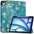thumbnail image 1 of ShellTech Case for iPad Air 11 inch 2024 with Pencil Holder,Slim Leather Smart  Auto Wake/Sleep Cover Full Body Protective Trifold Stand Soft TPU Back Case For iPad Air 11" 2024,Flower, 1 of 8