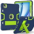 thumbnail image 1 of ShellTech Case for iPad Air 11 inch 2024,Shockproof 3-Layer Protection Case Heavy Duty Kickstand Cover Built-in Pencil Holder for iPad Air 11-in.(M2) 2024,Navy+Green, 1 of 7