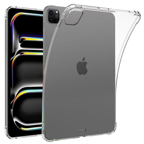 ShellTech Clear Case Fit New iPad Pro 13-inch 2024, Slim Clear Case Lightweight Soft TPU Anti-Scratch Transparent Protective Tablet Cover Shockproof Impact Resistant,Clear