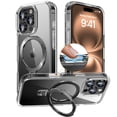 thumbnail image 1 of ShellTech Clear Case for iPhone 16 Pro with Camera Control Capture Button,Shockproof Transparent TPU Case Compatible with MagSafe Metal Ring Holder Kickstand Cover,Black, 1 of 6