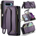 thumbnail image 1 of ShellTech Compatible with Google Pixel 9 Pro XL Crossbody Wallet Case 5G RFID Blocking 7-Card Holder Soft PU Leather Magnetic Snap Strap Zipper Pocket Phone Case,Purple, 1 of 20