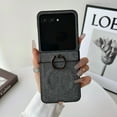 thumbnail image 1 of ShellTech Compatible with Motorola Razr 2024 PU Leather+Hard PC Magnetic Case with Ring Holder, Slim Shockproof, Wireless Charging Compatible, Anti-Scratch Foldable with Comfortable Grip,Black, 1 of 9