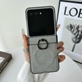 thumbnail image 1 of ShellTech Compatible with Motorola Razr 2024 PU Leather+Hard PC Magnetic Case with Ring Holder, Slim Shockproof, Wireless Charging Compatible, Anti-Scratch Foldable with Comfortable Grip,Gray, 1 of 9