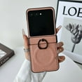 thumbnail image 1 of ShellTech Compatible with Motorola Razr 2024 PU Leather+Hard PC Magnetic Case with Ring Holder, Slim Shockproof, Wireless Charging Compatible, Anti-Scratch Foldable with Comfortable Grip,Pink, 1 of 9