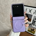 thumbnail image 1 of ShellTech Compatible with Motorola Razr+ 2024 Slim PU Leather & Hard PC Magnetic Case, Shockproof Anti-Scratch Back Cover with Wireless Charging Support, Lightweight, Precise Cutouts,Purple, 1 of 6