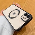 thumbnail image 1 of ShellTech Compatible with iPhone 11 Magnetic Clear Case,Luxury Plating Electroplated Transparent Shockproof MagSafe Case with Full Camera Lens Protector for Women Girl Men,Black, 1 of 8