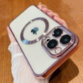 thumbnail image 1 of ShellTech Compatible with iPhone 11 Pro Max Magnetic Clear Case,Luxury Plating Electroplated Transparent Shockproof MagSafe Case with Full Camera Lens Protector for Women Girl Men,Rosegold, 1 of 5