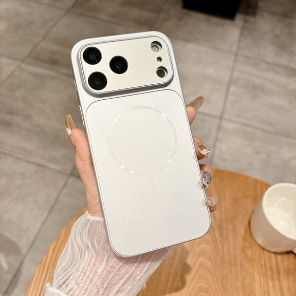 ShellTech Compatible with iPhone 13 Pro Max Frosted Hard PC Magnetic Case Lightweight Shockproof Slim Matte Wireless Charging Cover Full Camera Lens Protector Anti-Scratch Large Window,White