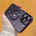 thumbnail image 1 of ShellTech Compatible with iPhone 14 Magnetic Clear Case,Luxury Plating Electroplated Transparent Shockproof MagSafe Case with Full Camera Lens Protector for Women Girl Men,Purple, 1 of 5