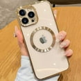 thumbnail image 1 of ShellTech Compatible with iPhone 14 Pro Magnetic Clear Case,Luxury Plating Electroplated Transparent Shockproof MagSafe Case with Full Camera Lens Protector for Women Girl Men,Gold, 1 of 5