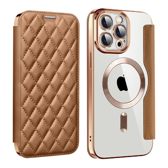 ShellTech Compatible with iPhone 14 Pro Max 6.7" Wallet Case, Magnetic Case with RFID Blocking Credit Card Holder, Personalized Leather Textured Flip Phone Casefor iPhone 14 Pro Max,Brown